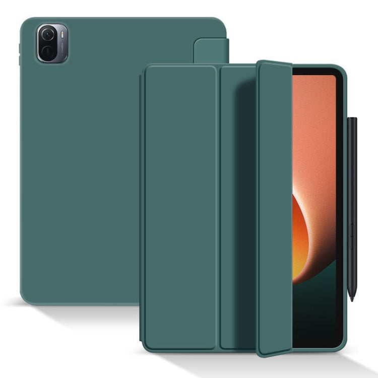 Skin Feel Matte Honeycomb Leather Tablet Case with Tri-fold Bracket, For Xiaomi Pad 5 / Pad 5 Pro
