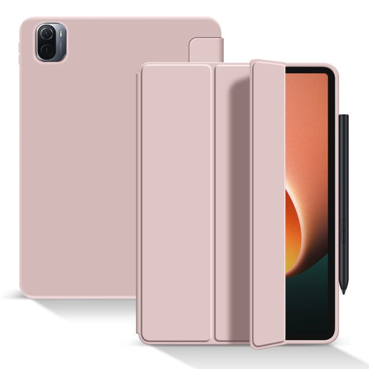Skin Feel Matte Honeycomb Leather Tablet Case with Tri-fold Bracket, For Xiaomi Pad 5 / Pad 5 Pro