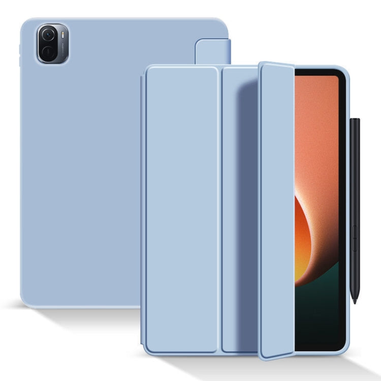 Skin Feel Matte Honeycomb Leather Tablet Case with Tri-fold Bracket, For Xiaomi Pad 5 / Pad 5 Pro