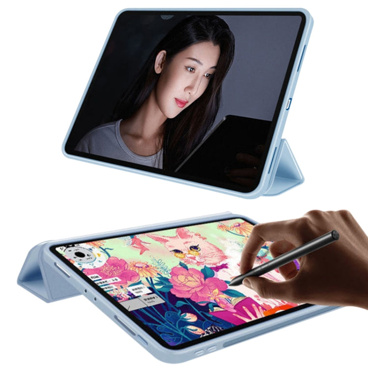 Skin Feel Matte Honeycomb Leather Tablet Case with Tri-fold Bracket, For Xiaomi Pad 5 / Pad 5 Pro