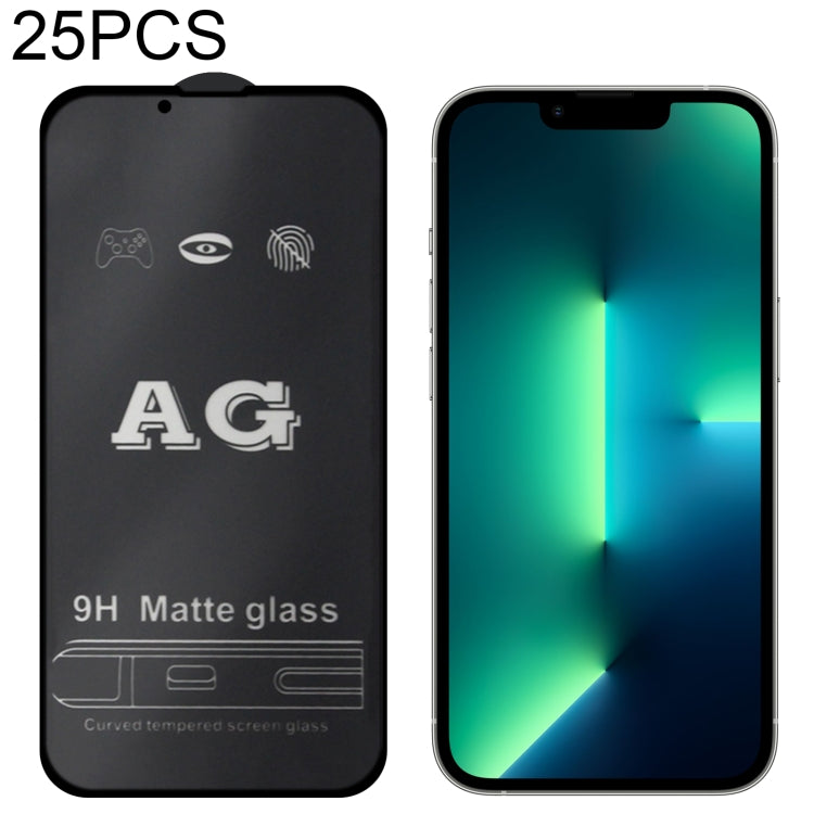 For iPhone 17e / 16e / 13 / 13 Pro 25pcs AG Matte Frosted Full Cover Tempered Glass Film, For iPhone 13 mini (25pcs), For iPhone 17e / 16e / 13 / 13 Pro  (25pcs), For iPhone 13 Pro Max (25pcs)