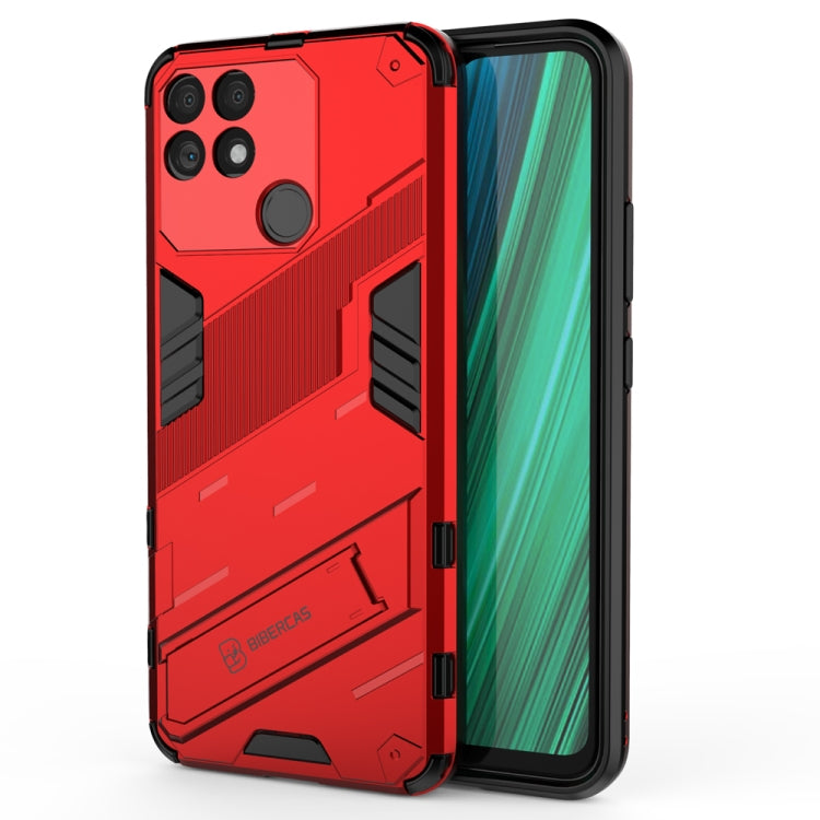 Punk Armor 2 in 1 PC + TPU Shockproof Phone Case with Invisible Holder, For Realme Narzo 50A, For OPPO Realme Narzo 50A, For Realme Narzo 50i, For OPPO Realme Narzo 50i