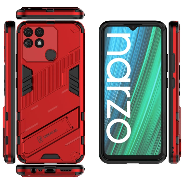 Punk Armor 2 in 1 PC + TPU Shockproof Phone Case with Invisible Holder, For Realme Narzo 50A, For OPPO Realme Narzo 50A, For Realme Narzo 50i, For OPPO Realme Narzo 50i