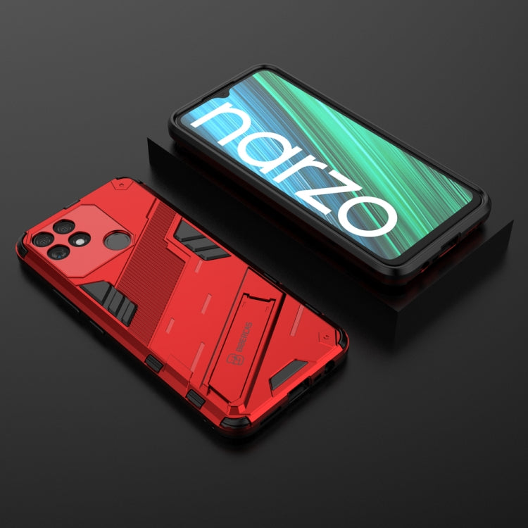Punk Armor 2 in 1 PC + TPU Shockproof Phone Case with Invisible Holder, For Realme Narzo 50A, For OPPO Realme Narzo 50A, For Realme Narzo 50i, For OPPO Realme Narzo 50i