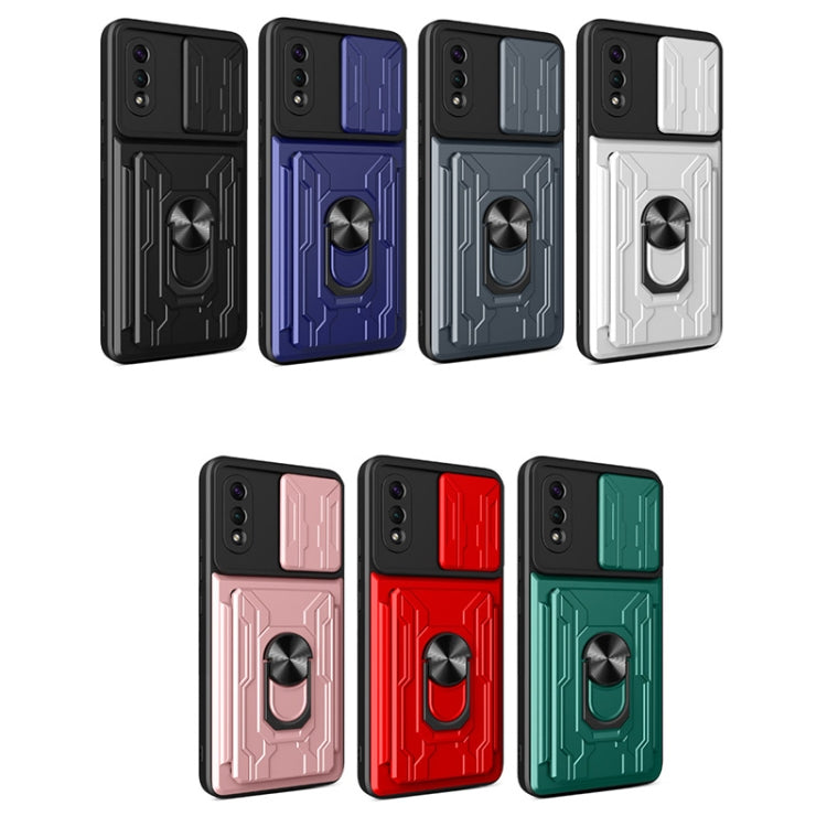 Camera Cover Phone Case with Card Slot & Holder, For Samsung Galaxy A02 / M02, For Samsung Galaxy A32, For Samsung Galaxy S20 FE, For Samsung Galaxy S20+, For Samsung Galaxy S21 Ultra 5G, For Samsung Galaxy A02s EU Version
