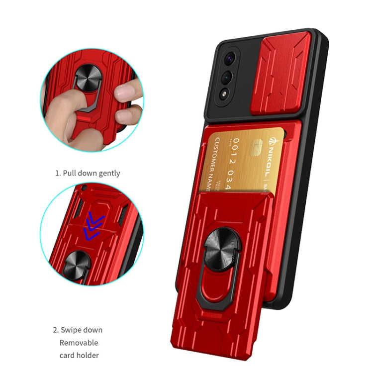 Camera Cover Phone Case with Card Slot & Holder, For Samsung Galaxy A02 / M02, For Samsung Galaxy A32, For Samsung Galaxy S20 FE, For Samsung Galaxy S20+, For Samsung Galaxy S21 Ultra 5G, For Samsung Galaxy A02s EU Version