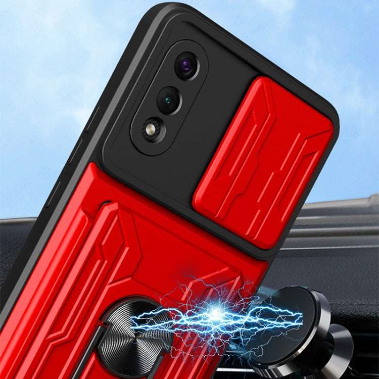 Camera Cover Phone Case with Card Slot & Holder, For Samsung Galaxy A02 / M02, For Samsung Galaxy A32, For Samsung Galaxy S20 FE, For Samsung Galaxy S20+, For Samsung Galaxy S21 Ultra 5G, For Samsung Galaxy A02s EU Version