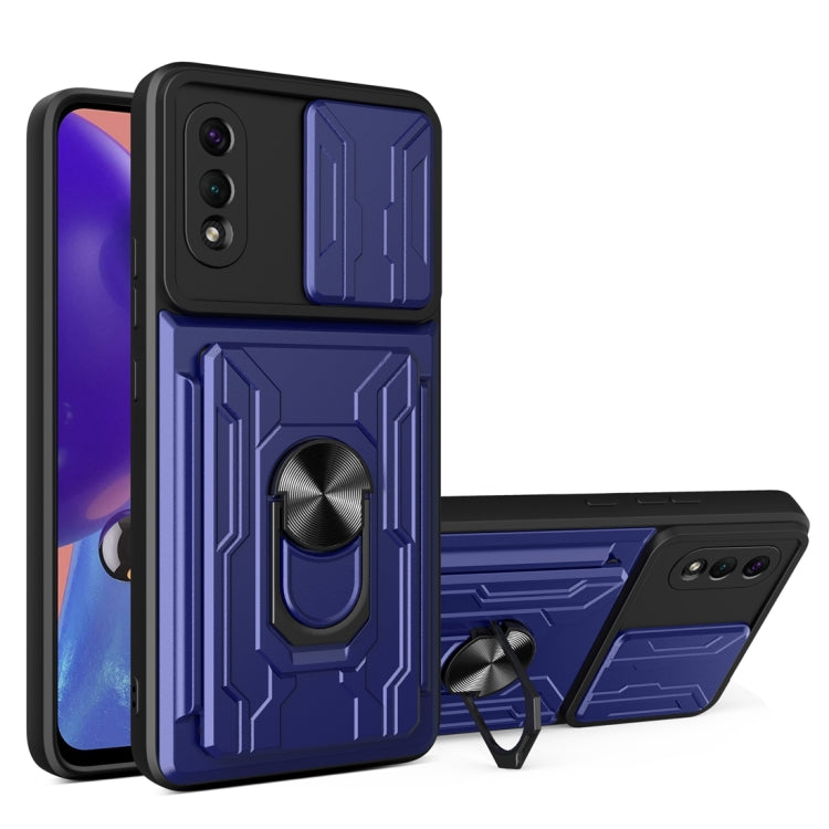 Camera Cover Phone Case with Card Slot & Holder, For Samsung Galaxy A02 / M02, For Samsung Galaxy A32, For Samsung Galaxy S20 FE, For Samsung Galaxy S20+, For Samsung Galaxy S21 Ultra 5G, For Samsung Galaxy A02s EU Version