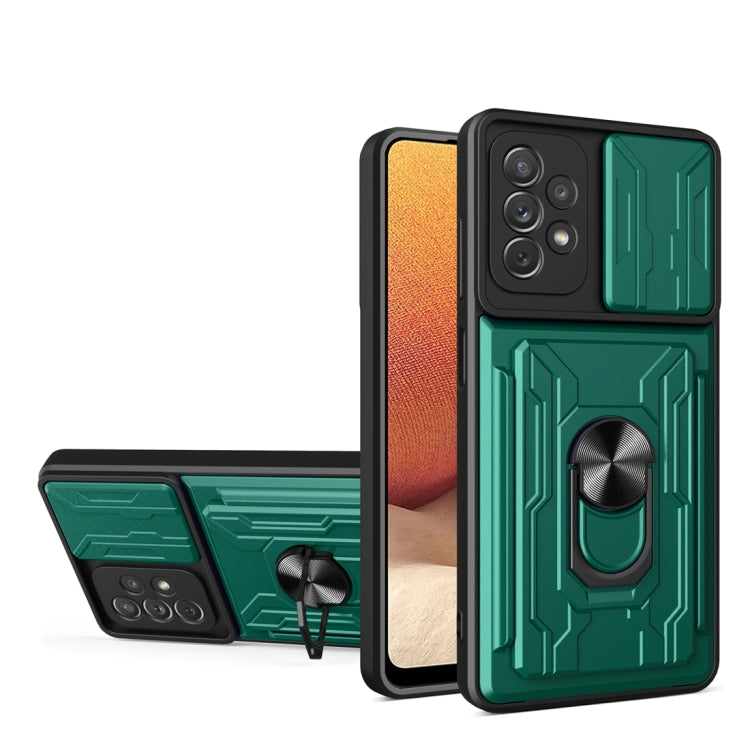Camera Cover Phone Case with Card Slot & Holder, For Samsung Galaxy A02 / M02, For Samsung Galaxy A32, For Samsung Galaxy S20 FE, For Samsung Galaxy S20+, For Samsung Galaxy S21 Ultra 5G, For Samsung Galaxy A02s EU Version