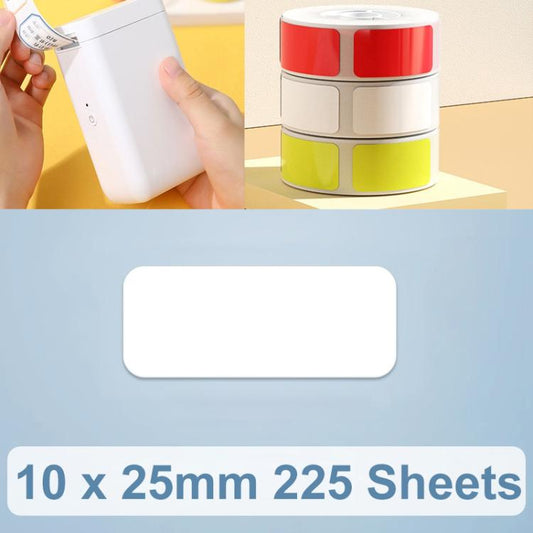 Thermal Printing Label Paper Stickers For NiiMbot D101 / D11, 10 x 25mm 225 Sheets White, 14 x 25mm 240 Sheets White