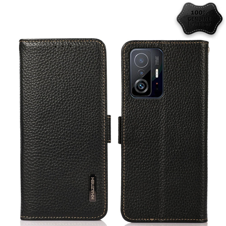 KHAZNEH Side-Magnetic Litchi Genuine Leather RFID Phone Case, For Xiaomi Mi 11 Lite 5G / Mi 11 Lite, For Xiaomi Mi 11, For Xiaomi Mi 11T / Mi 11T Pro, For Xiaomi Redmi Note 10 5G, For Xiaomi Redmi Note 10 Pro, For Xiaomi Redmi K40 Pro / Poco F3        ...