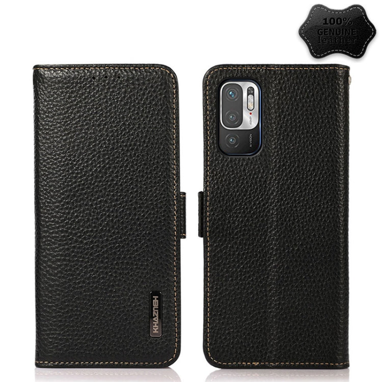 KHAZNEH Side-Magnetic Litchi Genuine Leather RFID Phone Case, For Xiaomi Mi 11 Lite 5G / Mi 11 Lite, For Xiaomi Mi 11, For Xiaomi Mi 11T / Mi 11T Pro, For Xiaomi Redmi Note 10 5G, For Xiaomi Redmi Note 10 Pro, For Xiaomi Redmi K40 Pro / Poco F3        ...