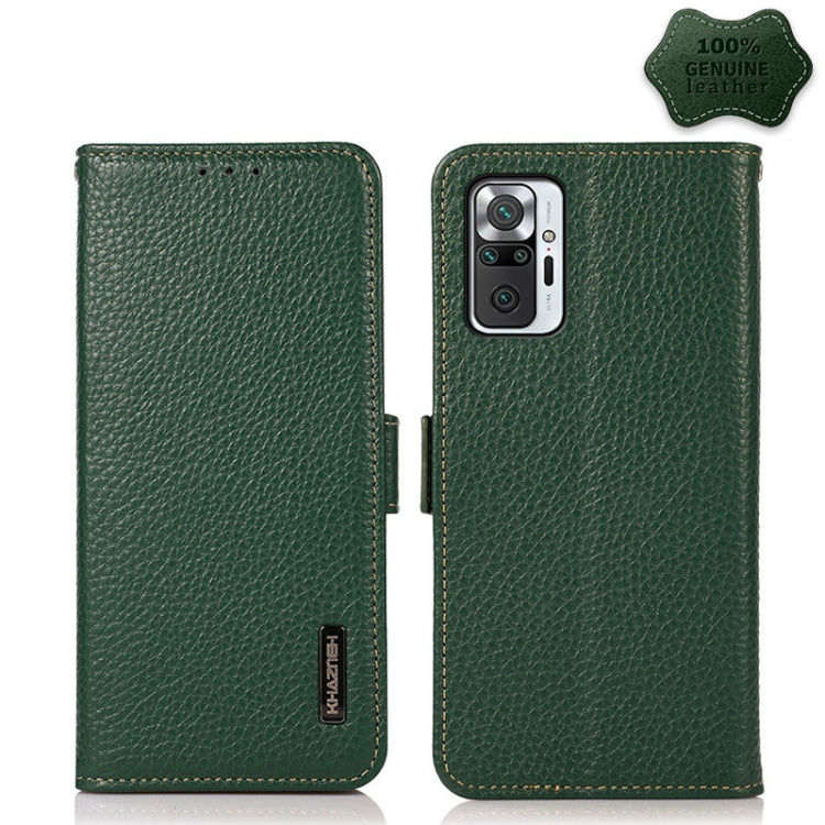 KHAZNEH Side-Magnetic Litchi Genuine Leather RFID Phone Case, For Xiaomi Mi 11 Lite 5G / Mi 11 Lite, For Xiaomi Mi 11, For Xiaomi Mi 11T / Mi 11T Pro, For Xiaomi Redmi Note 10 5G, For Xiaomi Redmi Note 10 Pro, For Xiaomi Redmi K40 Pro / Poco F3        ...
