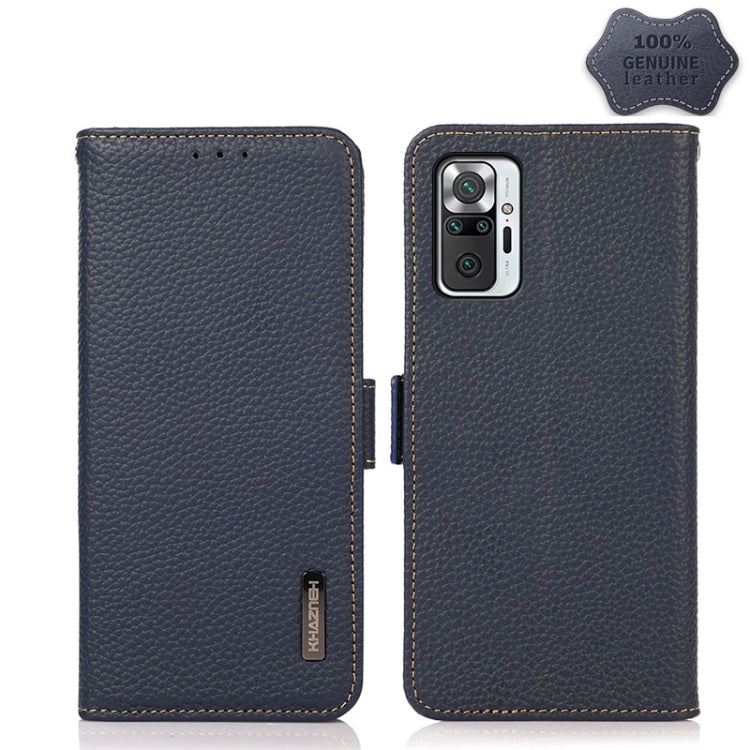 KHAZNEH Side-Magnetic Litchi Genuine Leather RFID Phone Case, For Xiaomi Mi 11 Lite 5G / Mi 11 Lite, For Xiaomi Mi 11, For Xiaomi Mi 11T / Mi 11T Pro, For Xiaomi Redmi Note 10 5G, For Xiaomi Redmi Note 10 Pro, For Xiaomi Redmi K40 Pro / Poco F3        ...