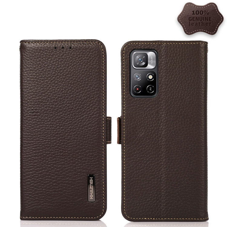 KHAZNEH Side-Magnetic Litchi Genuine Leather RFID Phone Case, For Xiaomi Mi 10S, For Xiaomi Mi 10T Lite 5G, For Xiaomi Mi 10T 5G, For Xiaomi Mi 11 Lite 5G / Mi 11 Lite, For Xiaomi Mi 11 Pro, For Xiaomi Mi 11 Ultra, For Xiaomi Mi 11                     ...