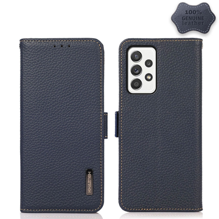 KHAZNEH Side-Magnetic Litchi Genuine Leather RFID Phone Case, For Samsung Galaxy A72 5G, For Samsung Galaxy A82 5G, For Samsung Galaxy F62 / M62, For Samsung Galaxy M32, For Samsung Galaxy M52 5G, For Samsung Galaxy S20 FE, For Samsung Galaxy S20+     ...