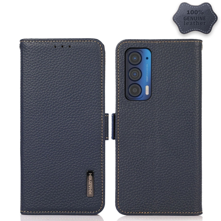 KHAZNEH Side-Magnetic Litchi Genuine Leather RFID Case, For Google Pixel 6 Pro, For Google Pixel 6, For Google Pixel 6a, For Motorola Edge 2021, For Motorola Edge 20