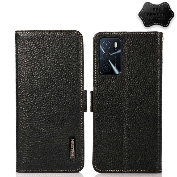 KHAZNEH Side-Magnetic Litchi Genuine Leather RFID Case, For OPPO A16, For OPPO A54 4G, For OPPO A55 5G, For OPPO A55s 5G JP Version, For OPPO A93 5G, For OPPO Reno5 5G / Find X3 Lite, For OPPO Reno5 A JP Version, For OPPO Reno6 Pro 5G                  ...