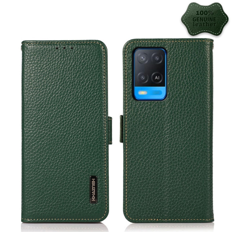 KHAZNEH Side-Magnetic Litchi Genuine Leather RFID Case, For OPPO A16, For OPPO A54 4G, For OPPO A55 5G, For OPPO A55s 5G JP Version, For OPPO A93 5G, For OPPO Reno5 5G / Find X3 Lite, For OPPO Reno5 A JP Version, For OPPO Reno6 Pro 5G                  ...