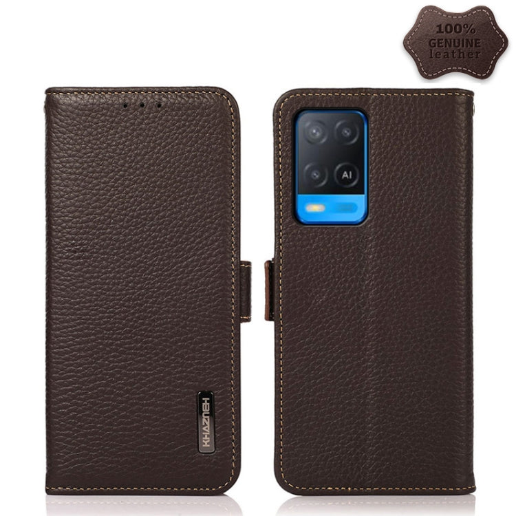 KHAZNEH Side-Magnetic Litchi Genuine Leather RFID Case, For OPPO A16, For OPPO A54 4G, For OPPO A55 5G, For OPPO A55s 5G JP Version, For OPPO A93 5G, For OPPO Reno5 5G / Find X3 Lite, For OPPO Reno5 A JP Version, For OPPO Reno6 Pro 5G                  ...