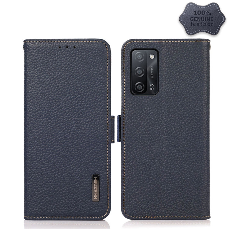 KHAZNEH Side-Magnetic Litchi Genuine Leather RFID Case, For OPPO A16, For OPPO A54 4G, For OPPO A55 5G, For OPPO A55s 5G JP Version, For OPPO A93 5G, For OPPO Reno5 5G / Find X3 Lite, For OPPO Reno5 A JP Version, For OPPO Reno6 Pro 5G                  ...