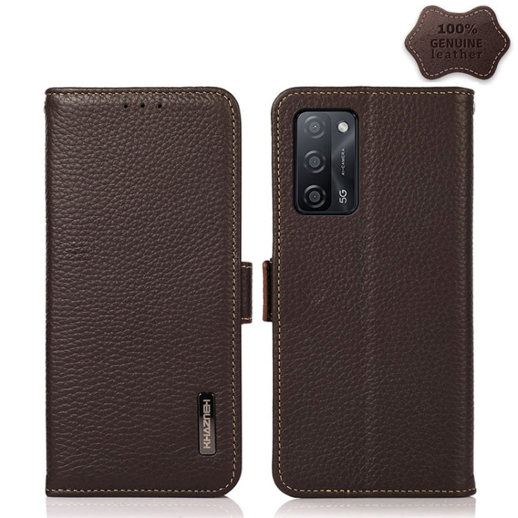 KHAZNEH Side-Magnetic Litchi Genuine Leather RFID Case, For OPPO A16, For OPPO A54 4G, For OPPO A55 5G, For OPPO A55s 5G JP Version, For OPPO A93 5G, For OPPO Reno5 5G / Find X3 Lite, For OPPO Reno5 A JP Version, For OPPO Reno6 Pro 5G                  ...