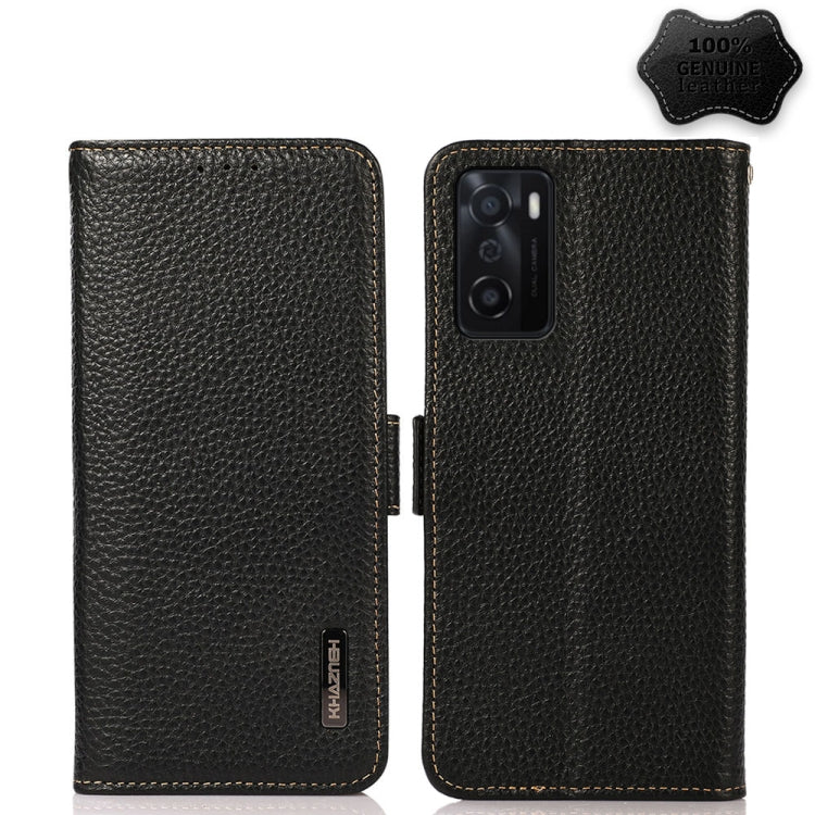KHAZNEH Side-Magnetic Litchi Genuine Leather RFID Case, For OPPO A16, For OPPO A54 4G, For OPPO A55 5G, For OPPO A55s 5G JP Version, For OPPO A93 5G, For OPPO Reno5 5G / Find X3 Lite, For OPPO Reno5 A JP Version, For OPPO Reno6 Pro 5G                  ...
