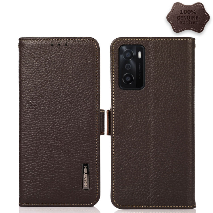 KHAZNEH Side-Magnetic Litchi Genuine Leather RFID Case, For OPPO A16, For OPPO A54 4G, For OPPO A55 5G, For OPPO A55s 5G JP Version, For OPPO A93 5G, For OPPO Reno5 5G / Find X3 Lite, For OPPO Reno5 A JP Version, For OPPO Reno6 Pro 5G                  ...
