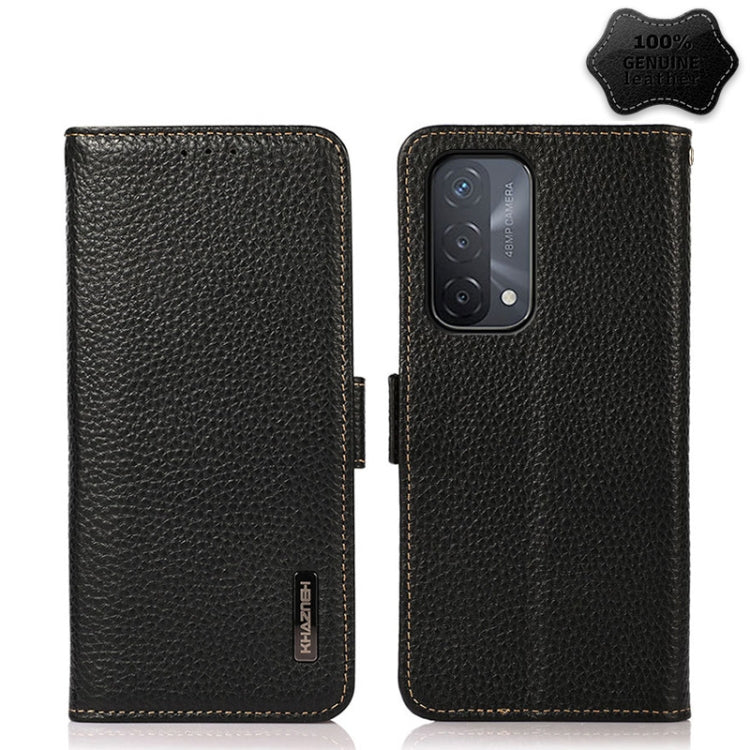 KHAZNEH Side-Magnetic Litchi Genuine Leather RFID Case, For OPPO A16, For OPPO A54 4G, For OPPO A55 5G, For OPPO A55s 5G JP Version, For OPPO A93 5G, For OPPO Reno5 5G / Find X3 Lite, For OPPO Reno5 A JP Version, For OPPO Reno6 Pro 5G                  ...