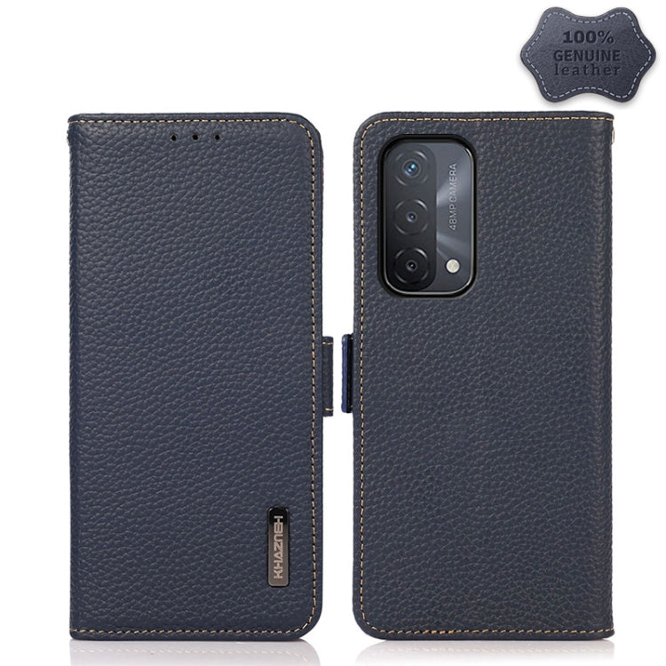 KHAZNEH Side-Magnetic Litchi Genuine Leather RFID Case, For OPPO A16, For OPPO A54 4G, For OPPO A55 5G, For OPPO A55s 5G JP Version, For OPPO A93 5G, For OPPO Reno5 5G / Find X3 Lite, For OPPO Reno5 A JP Version, For OPPO Reno6 Pro 5G                  ...