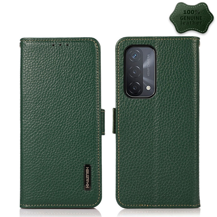 KHAZNEH Side-Magnetic Litchi Genuine Leather RFID Case, For OPPO A16, For OPPO A54 4G, For OPPO A55 5G, For OPPO A55s 5G JP Version, For OPPO A93 5G, For OPPO Reno5 5G / Find X3 Lite, For OPPO Reno5 A JP Version, For OPPO Reno6 Pro 5G                  ...