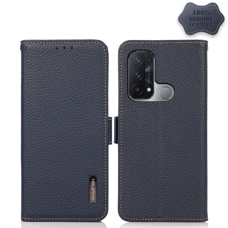 KHAZNEH Side-Magnetic Litchi Genuine Leather RFID Case, For OPPO A16, For OPPO A54 4G, For OPPO A55 5G, For OPPO A55s 5G JP Version, For OPPO A93 5G, For OPPO F19 Pro, For OPPO F19 Pro+ 5G / Reno5 Z / A94 5G, For OPPO F19                               ...