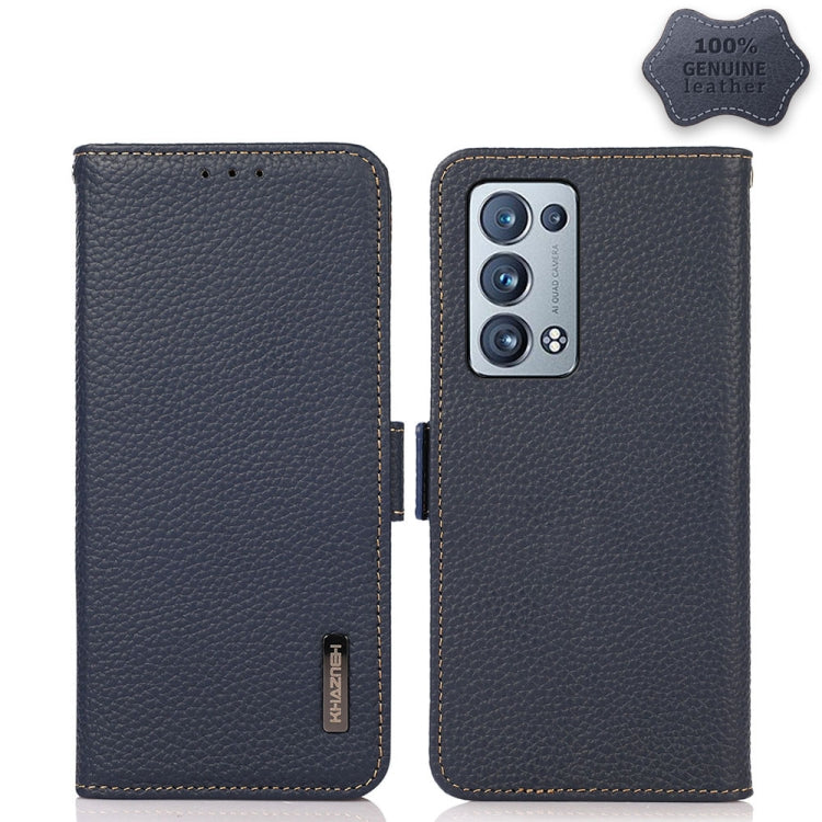KHAZNEH Side-Magnetic Litchi Genuine Leather RFID Case, For OPPO A16, For OPPO A54 4G, For OPPO A55 5G, For OPPO A55s 5G JP Version, For OPPO A93 5G, For OPPO F19 Pro, For OPPO F19 Pro+ 5G / Reno5 Z / A94 5G, For OPPO F19                               ...