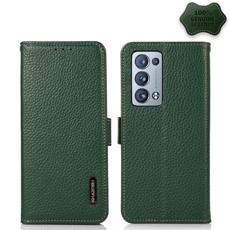 KHAZNEH Side-Magnetic Litchi Genuine Leather RFID Case, For OPPO A16, For OPPO A54 4G, For OPPO A55 5G, For OPPO A55s 5G JP Version, For OPPO A93 5G, For OPPO F19 Pro, For OPPO F19 Pro+ 5G / Reno5 Z / A94 5G, For OPPO F19                               ...