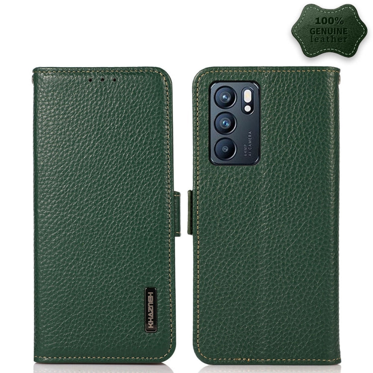 KHAZNEH Side-Magnetic Litchi Genuine Leather RFID Case, For OPPO A16, For OPPO A54 4G, For OPPO A55 5G, For OPPO A55s 5G JP Version, For OPPO A93 5G, For OPPO F19 Pro, For OPPO F19 Pro+ 5G / Reno5 Z / A94 5G, For OPPO F19                               ...