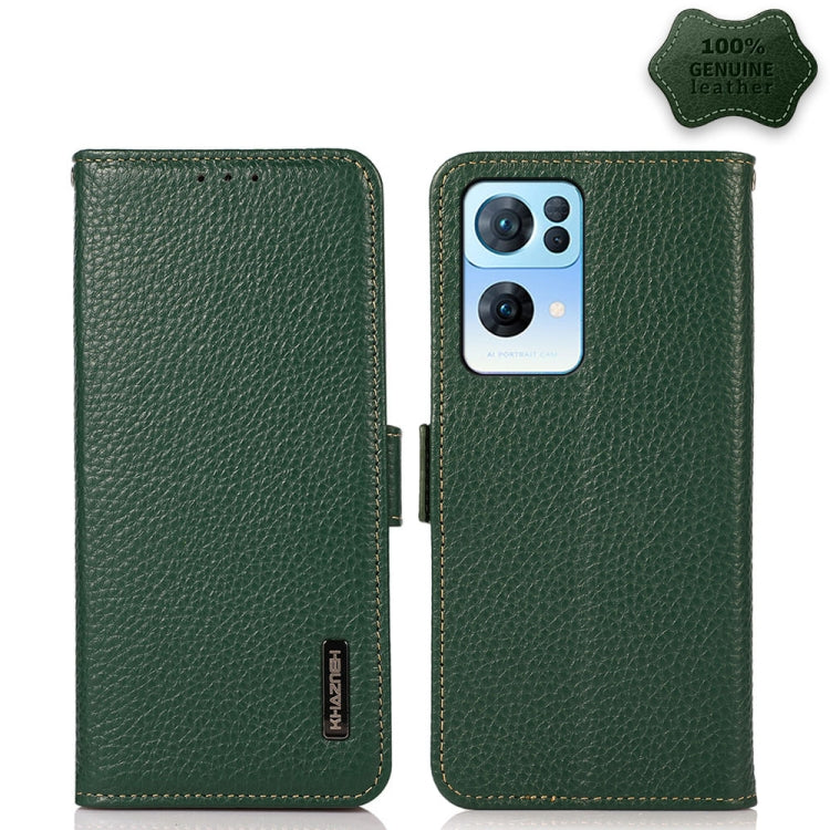 KHAZNEH Side-Magnetic Litchi Genuine Leather RFID Case, For OPPO A16, For OPPO A54 4G, For OPPO A55 5G, For OPPO A55s 5G JP Version, For OPPO A93 5G, For OPPO F19 Pro, For OPPO F19 Pro+ 5G / Reno5 Z / A94 5G, For OPPO F19                               ...