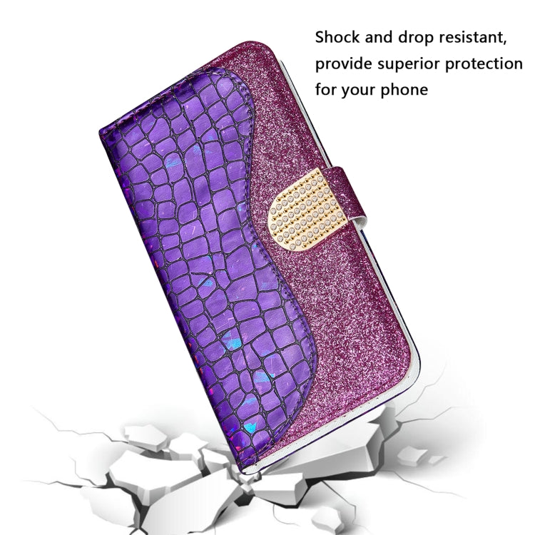 Laser Glitter Powder Matching Crocodile Texture Leather Case, For Samsung Galaxy A33 5G, For Samsung Galaxy A73