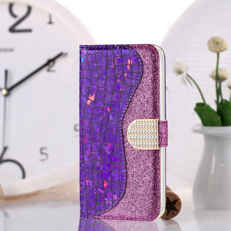 Laser Glitter Powder Matching Crocodile Texture Leather Case, For Samsung Galaxy A33 5G, For Samsung Galaxy A73