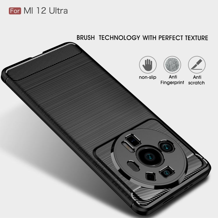 Brushed Texture Carbon Fiber TPU Phone Case, For Xiaomi Mi 12 Ultra 5G