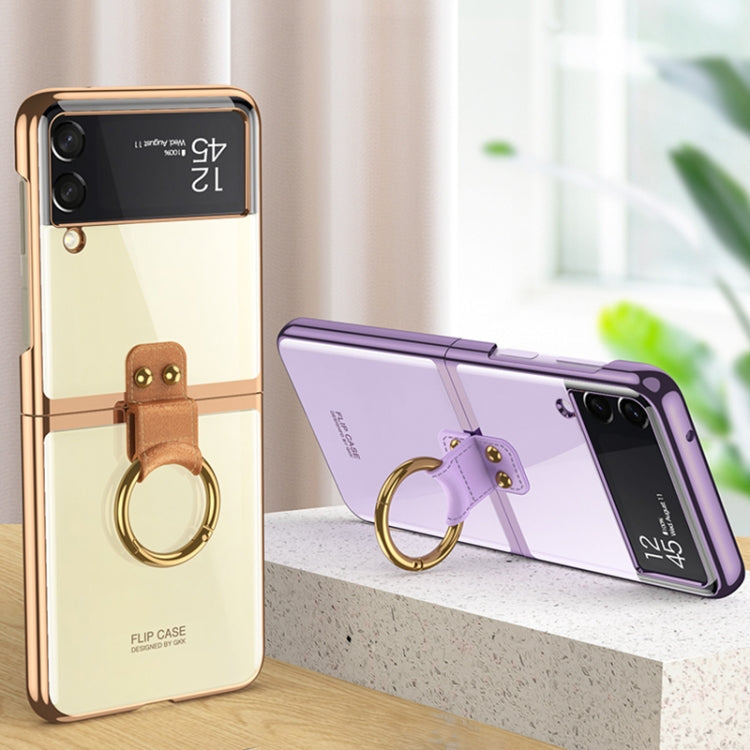 GKK Phantom Electroplating Phone Case with Ring, For Samsung Galaxy Z Flip3 5G