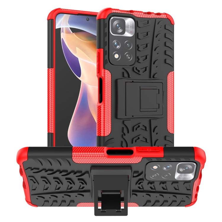 Tire Texture TPU + PC Phone Case with Holder, For OPPO Realme 8i, For Xiaomi Redmi Note 11 Pro (China), For Motorola Moto E40, For Samsung Galaxy A53 5G