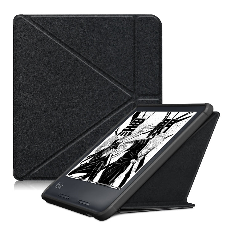 Cloth Texture Multi-folding Leather Tablet Case, For KOBO Libra2 2021, For KOBO Sage 2021