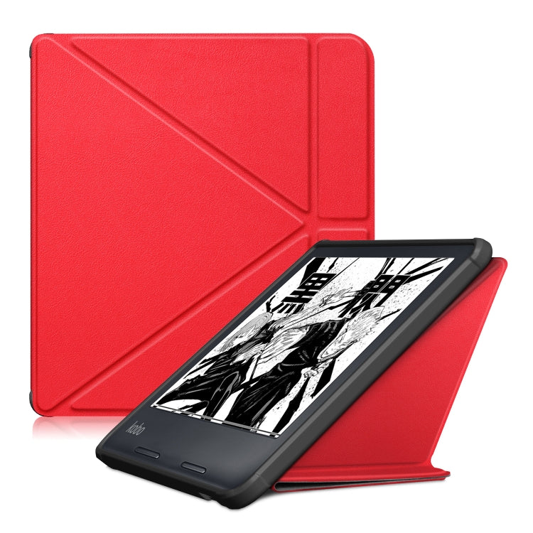 Cloth Texture Multi-folding Leather Tablet Case, For KOBO Libra2 2021, For KOBO Sage 2021