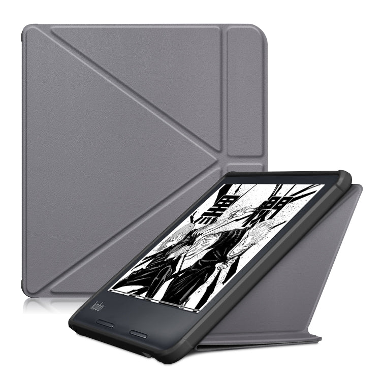 Cloth Texture Multi-folding Leather Tablet Case, For KOBO Libra2 2021, For KOBO Sage 2021