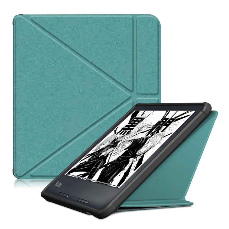 Cloth Texture Multi-folding Leather Tablet Case, For KOBO Libra2 2021, For KOBO Sage 2021