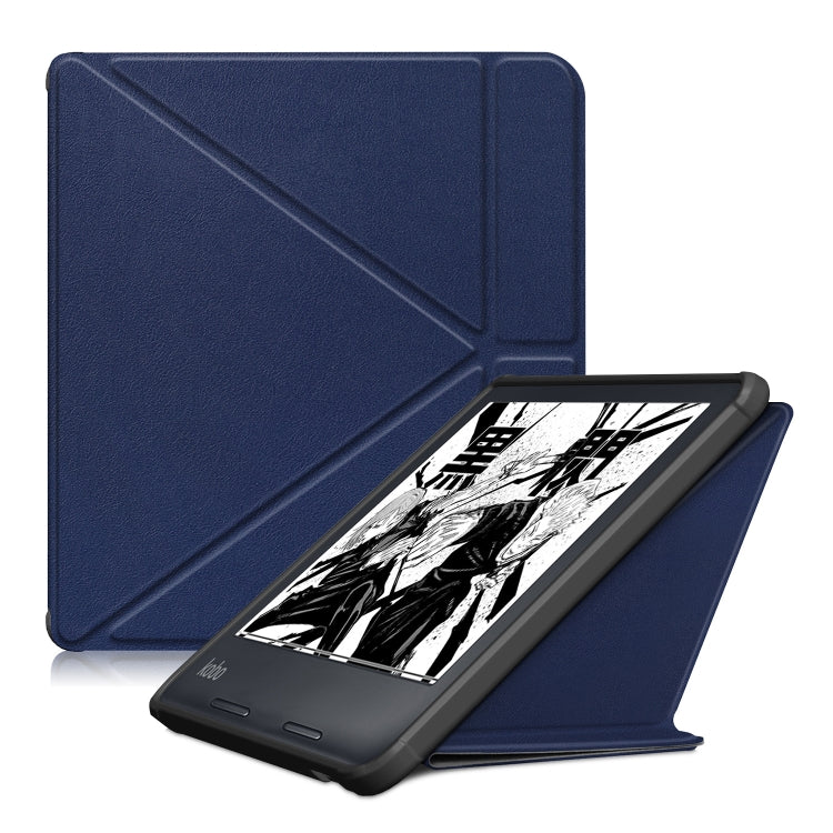 Cloth Texture Multi-folding Leather Tablet Case, For KOBO Libra2 2021, For KOBO Sage 2021