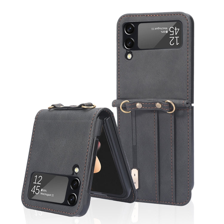 Crossbody Siamese Leather Phone Case with Lanyard, For Samsung Galaxy Z Flip3 5G