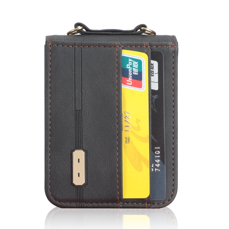 Crossbody Siamese Leather Phone Case with Lanyard, For Samsung Galaxy Z Flip3 5G
