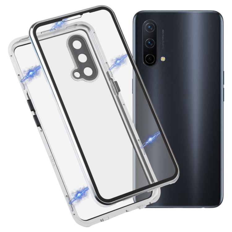 Full Cover Magnetic Metal Tempered Glass Phone Case, For OnePlus Nord CE 5G
