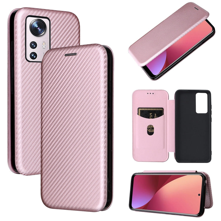 Carbon Fiber Texture Magnetic Horizontal Flip PU Phone Case, For Sharp Aquos Wish SHG06, For Xiaomi 12 5G